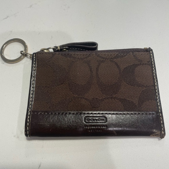 Coach dark brown keychain wallet - Picture 1 of 4